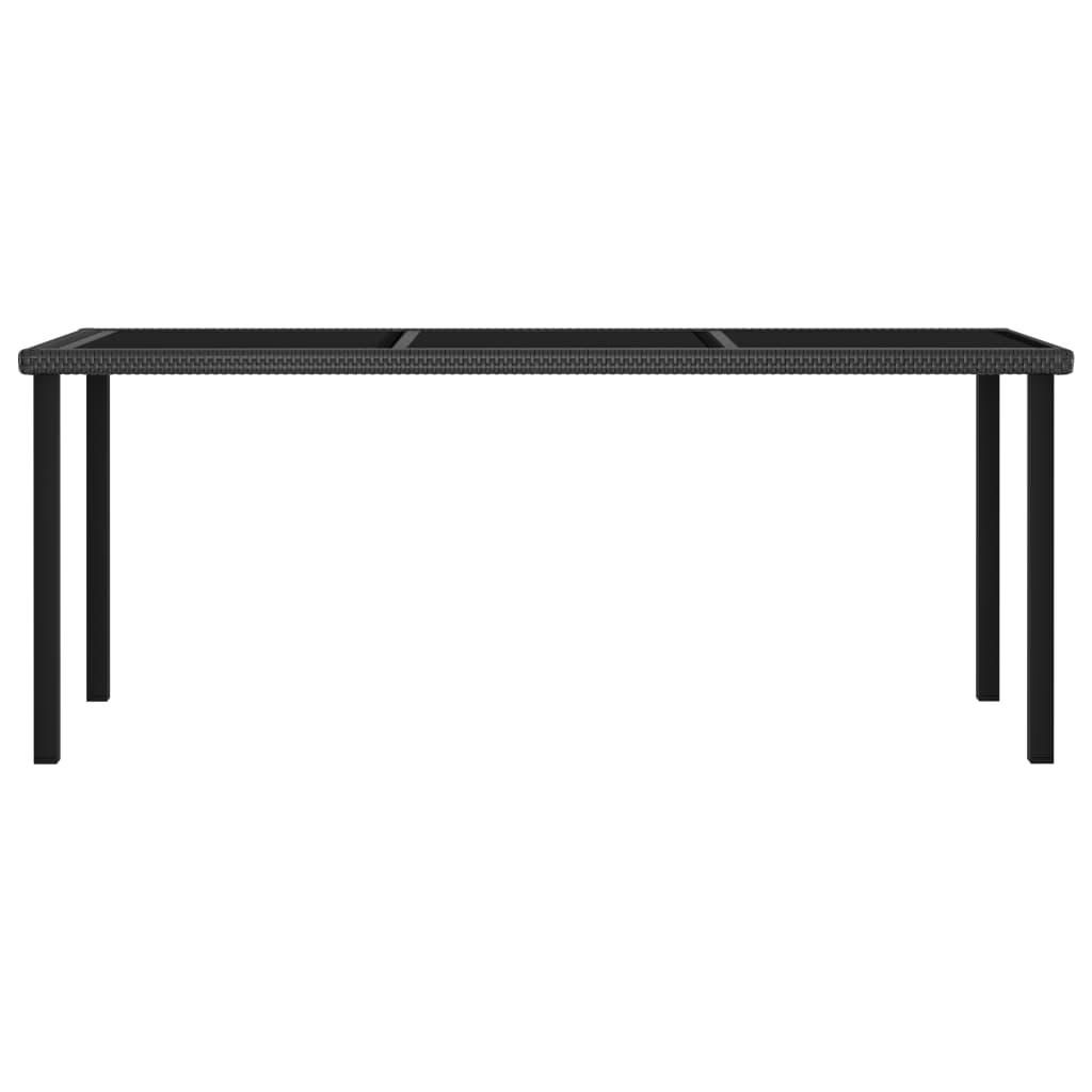 7-tlg. Garten-Essgruppe Poly Rattan Schwarz