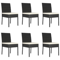 Thumbnail for 7-tlg. Garten-Essgruppe Poly Rattan Schwarz