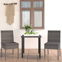 Thumbnail for 3-tlg. Garten-Essgruppe Poly Rattan Grau