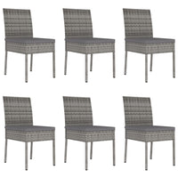 Thumbnail for 7-tlg. Garten-Essgruppe Poly Rattan Grau