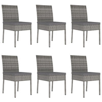 Thumbnail for 7-tlg. Garten-Essgruppe Poly Rattan Grau