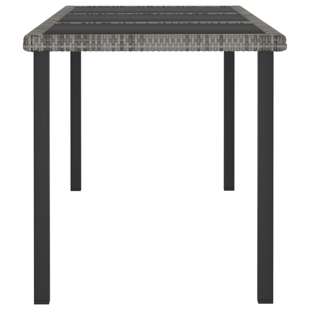 9-tlg. Garten-Essgruppe Poly Rattan Grau