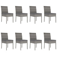 Thumbnail for 9-tlg. Garten-Essgruppe Poly Rattan Grau