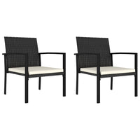 Thumbnail for 3-tlg. Garten-Essgruppe Poly Rattan Schwarz