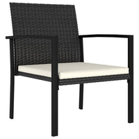 Thumbnail for 3-tlg. Garten-Essgruppe Poly Rattan Schwarz