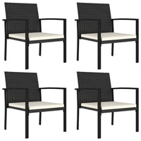 Thumbnail for 5-tlg. Garten-Essgruppe Poly Rattan Schwarz
