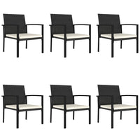 Thumbnail for 7-tlg. Garten-Essgruppe Poly Rattan Schwarz