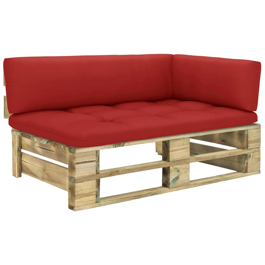 Garten-Paletten-Ecksofa Grün Imprägniertes Kiefernholz