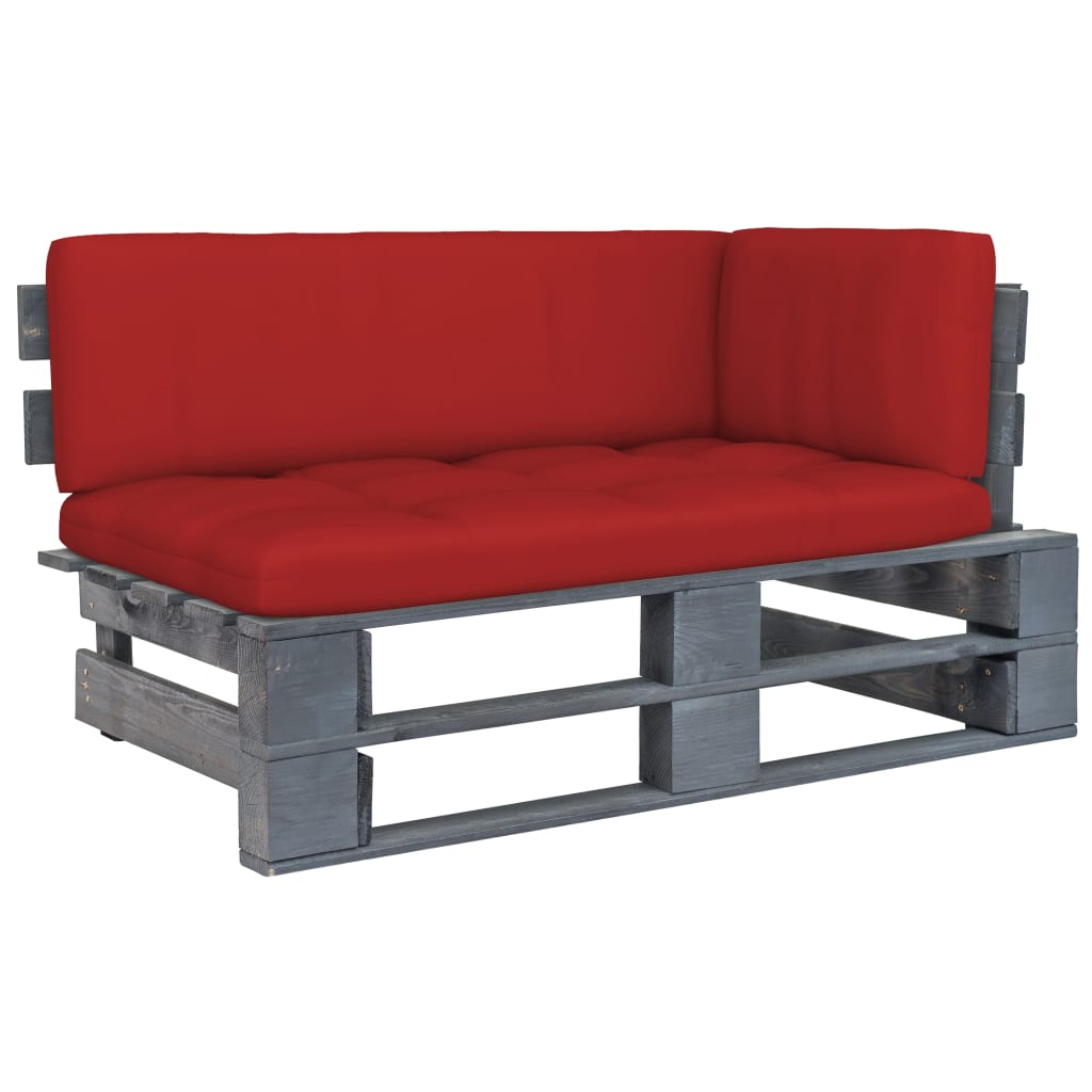 Garten-Paletten-Ecksofa Grau Imprägniertes Kiefernholz