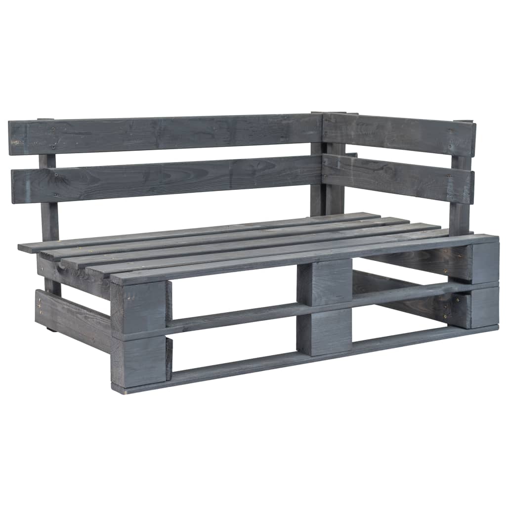 Garten-Paletten-Ecksofa Grau Imprägniertes Kiefernholz