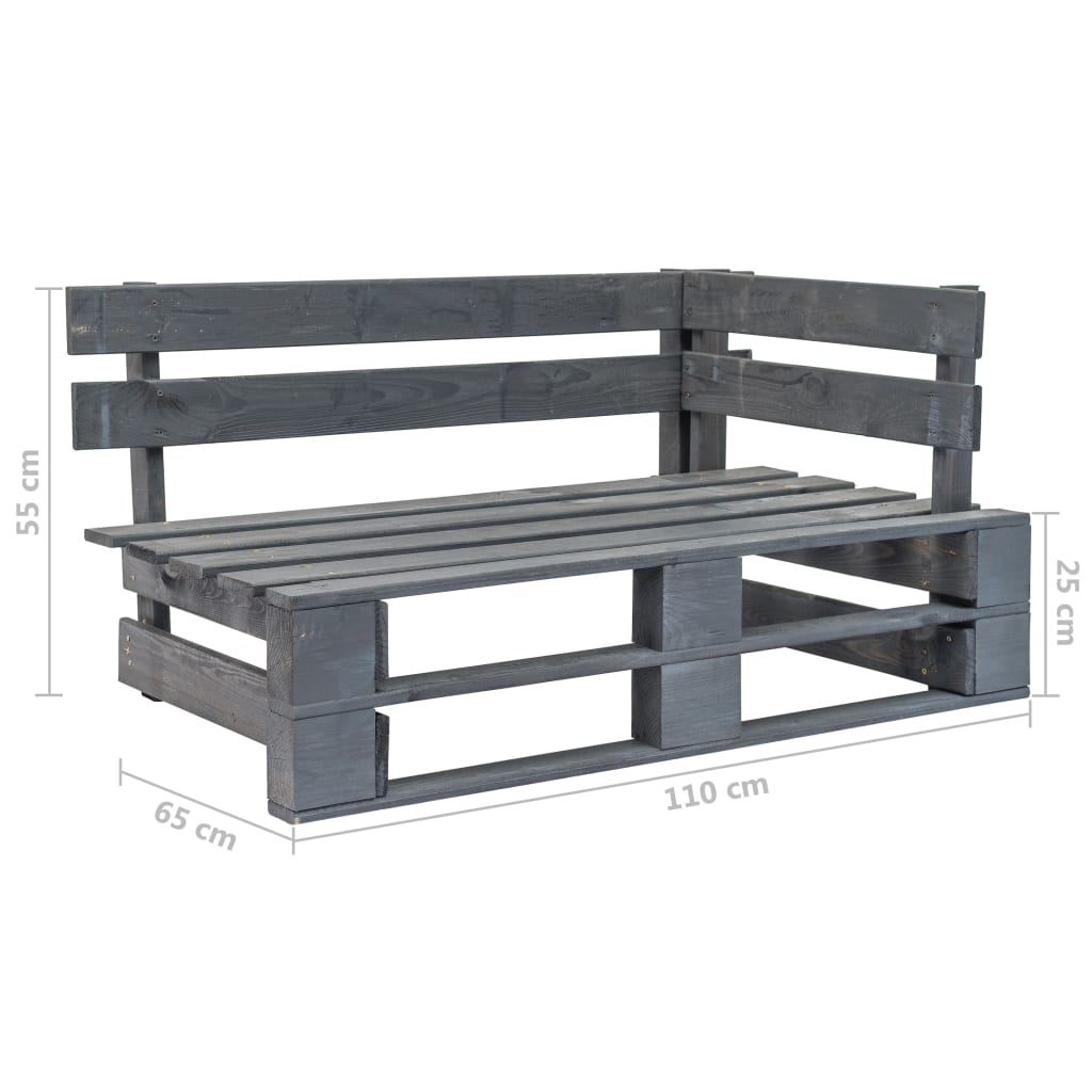 Garten-Paletten-Ecksofa Grau Imprägniertes Kiefernholz