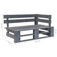 Thumbnail for Garten-Paletten-Ecksofa Grau Imprägniertes Kiefernholz
