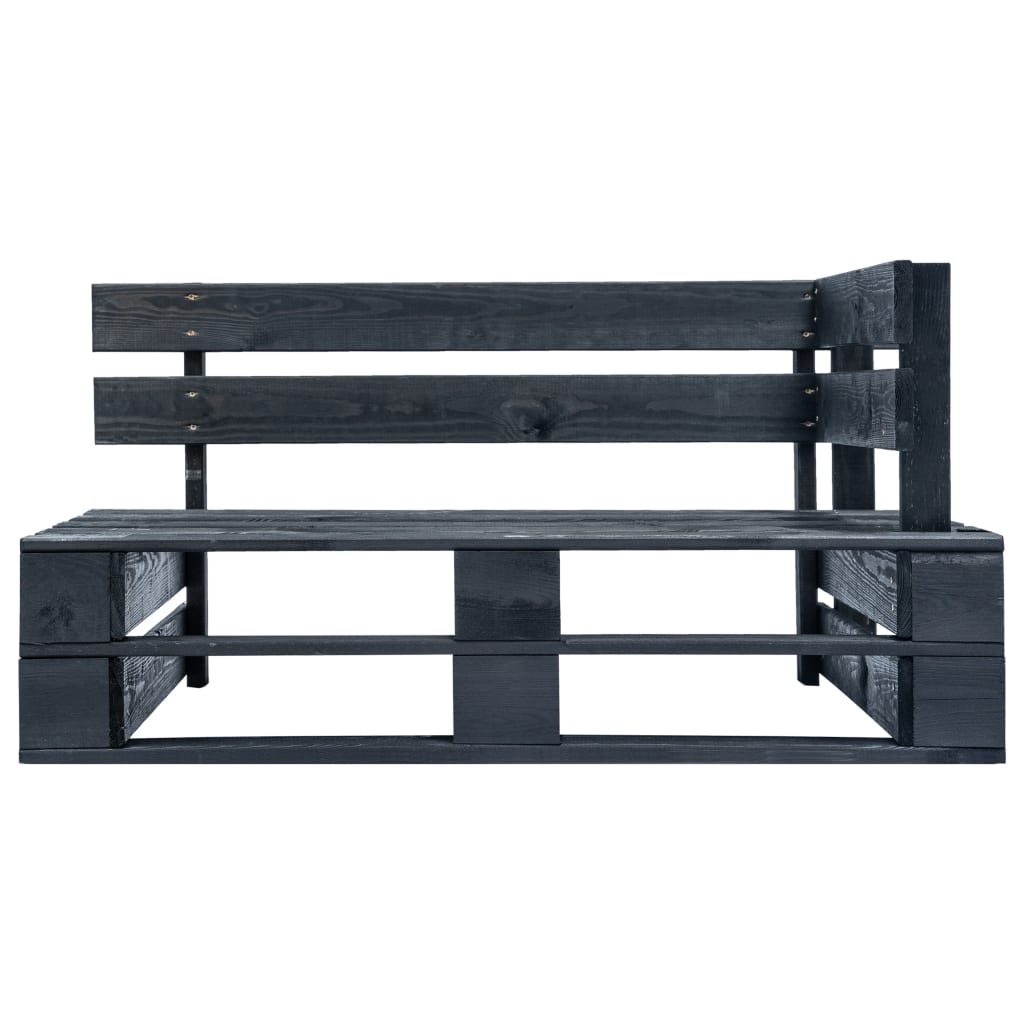 Garten-Paletten-Ecksofa Schwarz Imprägniertes Kiefernholz