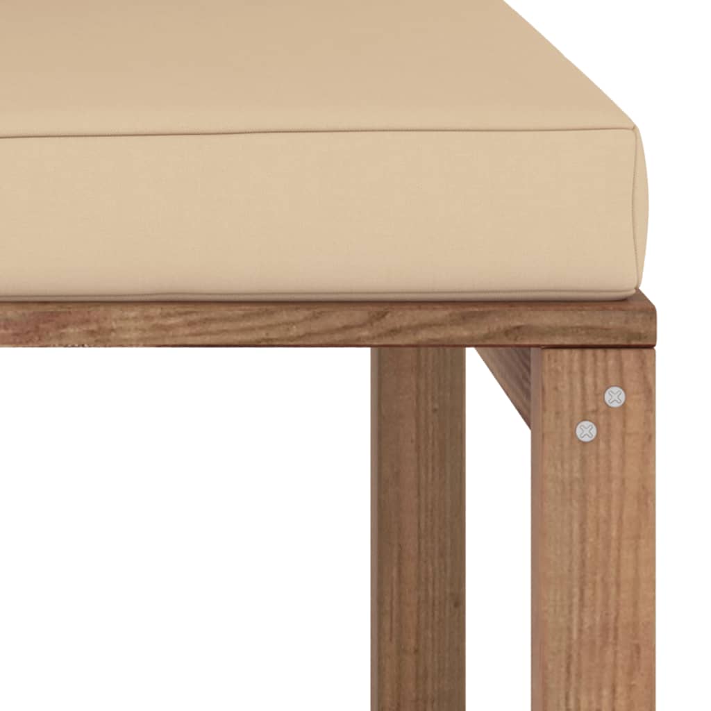 Garten-Paletten-Ecksofa mit Beigen Kissen