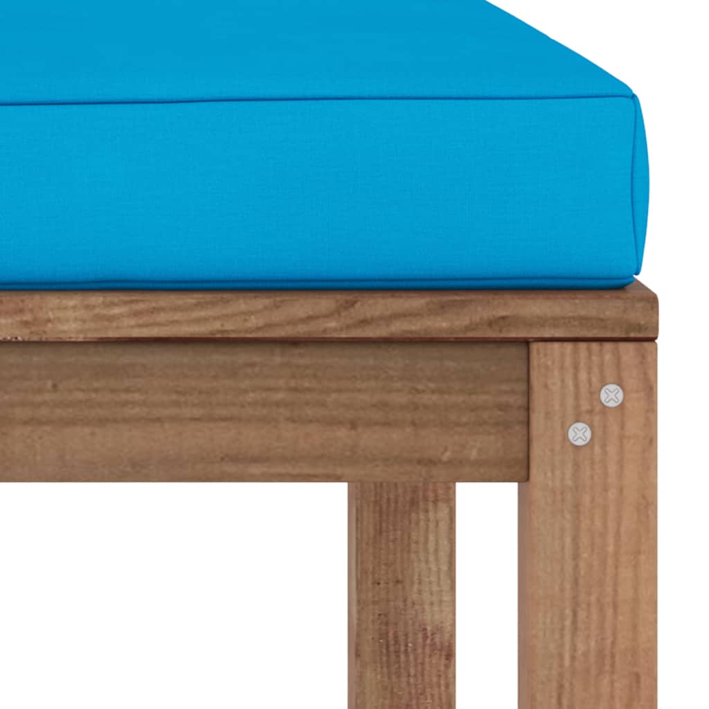 Gartenhocker mit Kissen Hellblau