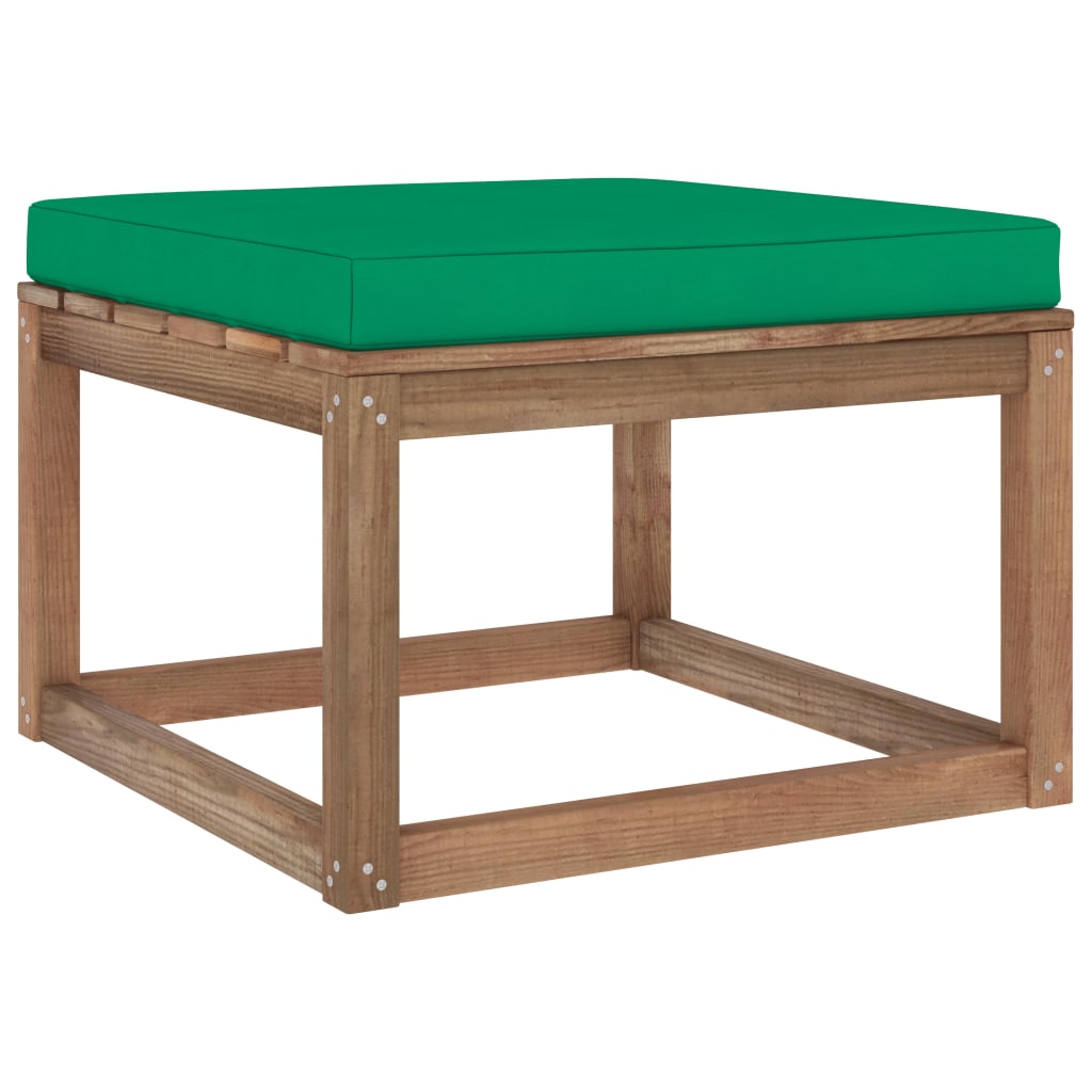 Gartenhocker mit Kissen Grün
