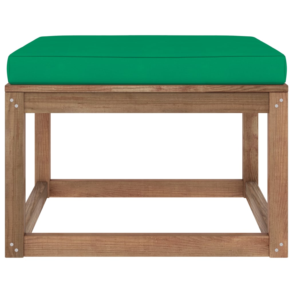 Gartenhocker mit Kissen Grün