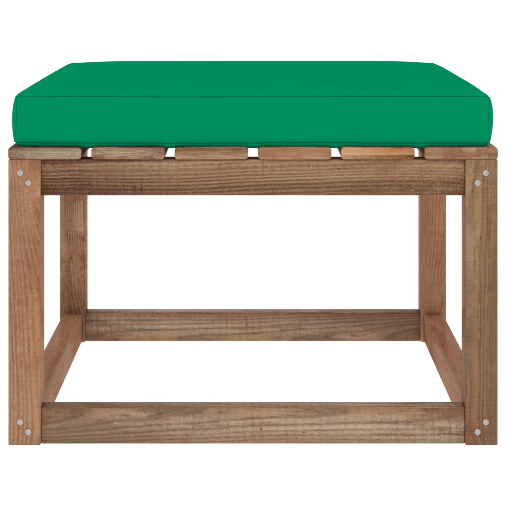 Gartenhocker mit Kissen Grün