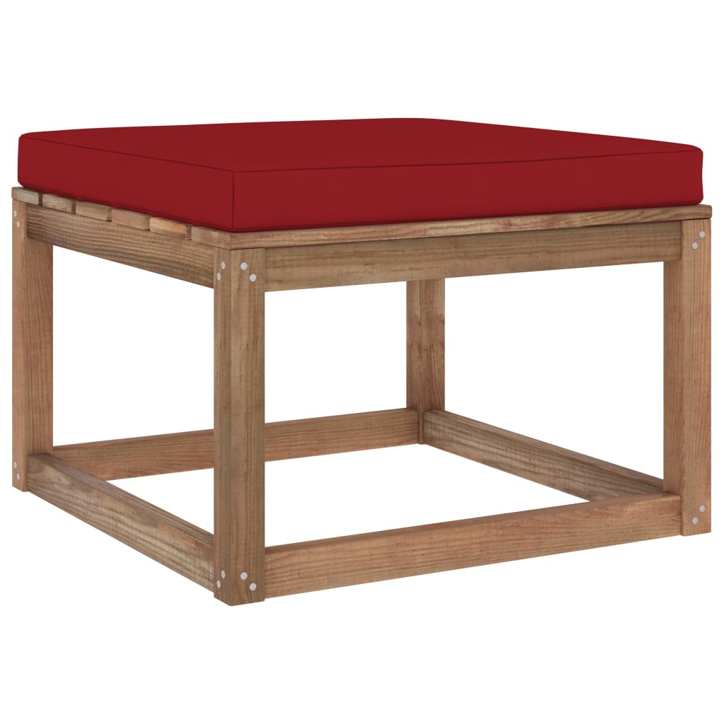 Gartenhocker mit Kissen Weinrot
