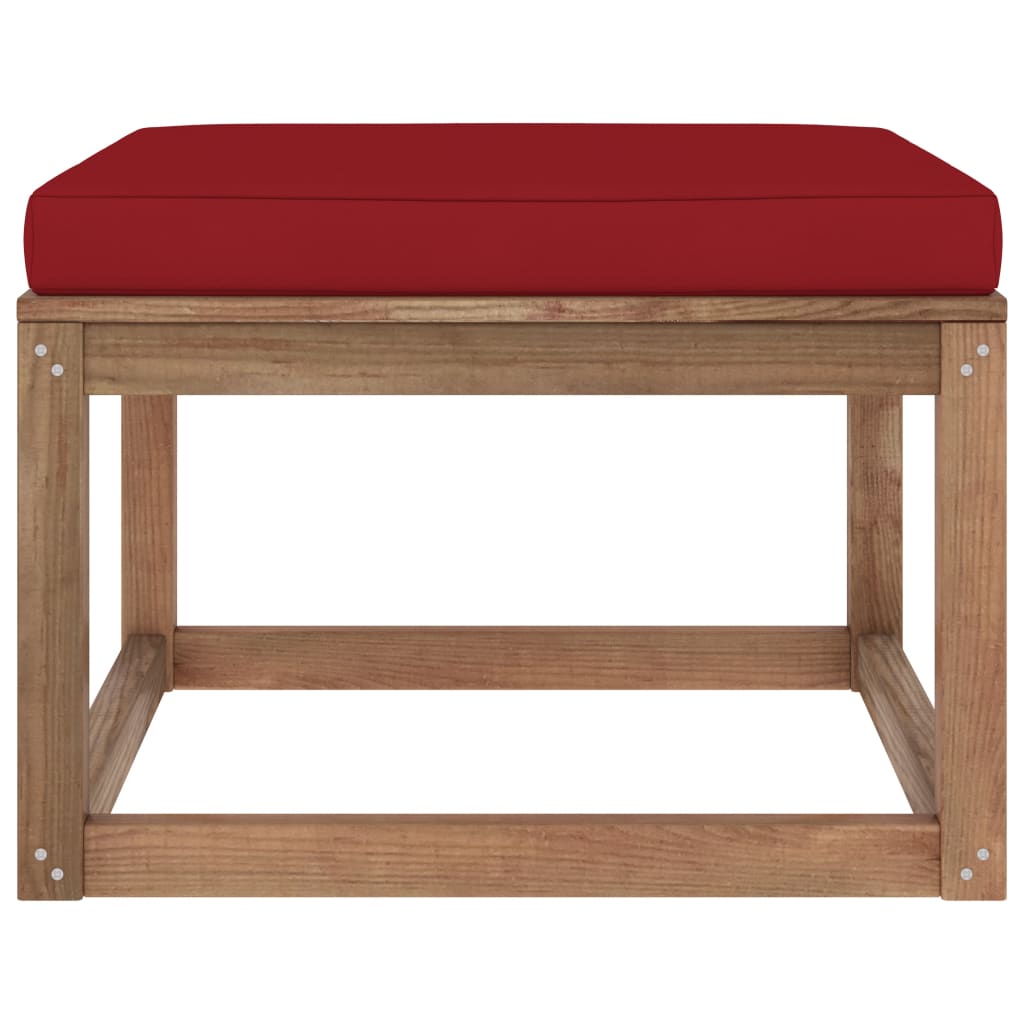 Gartenhocker mit Kissen Weinrot