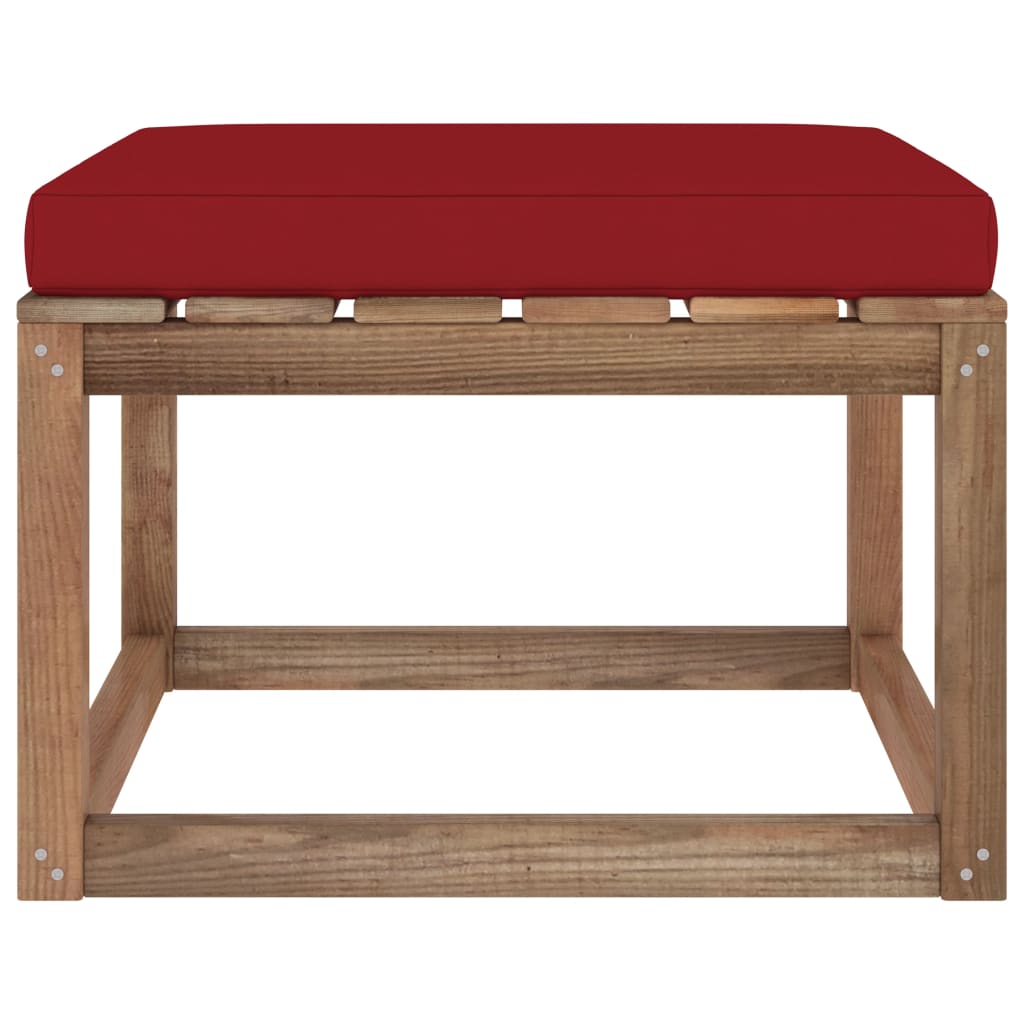 Gartenhocker mit Kissen Weinrot