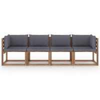 Thumbnail for Garten-Palettensofa 4-Sitzer mit Kissen Kiefernholz Imprägniert