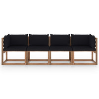 Thumbnail for Garten-Palettensofa 4-Sitzer mit Kissen Kiefernholz Imprägniert