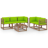 Thumbnail for 6-tlg. Garten-Lounge-Set mit Hellgrünen Kissen
