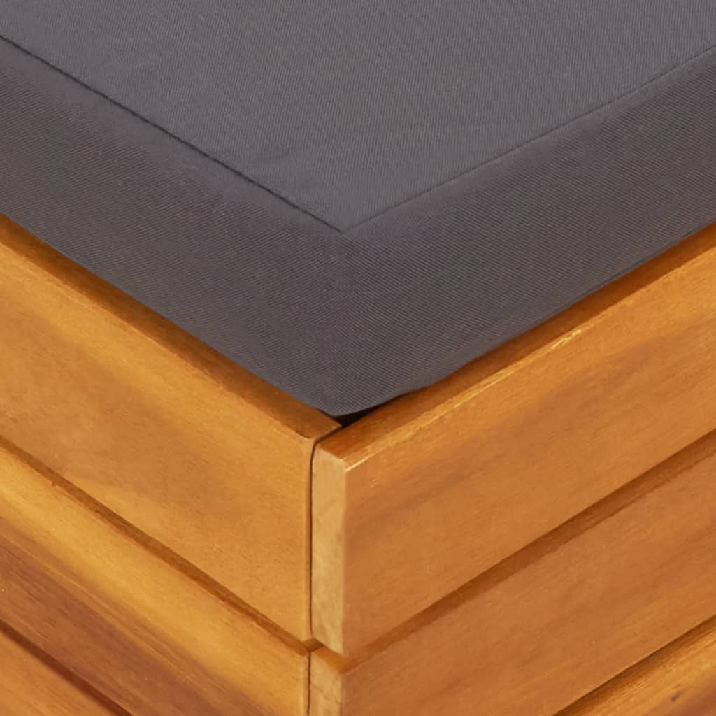 Gartentisch und Hocker mit Kissen Massivholz Akazie