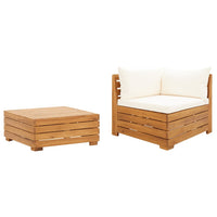 Thumbnail for 2-tlg. Garten-Lounge-Set mit Kissen Massivholz Akazie