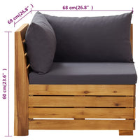 Thumbnail for 2-tlg. Garten-Lounge-Set mit Kissen Massivholz Akazie