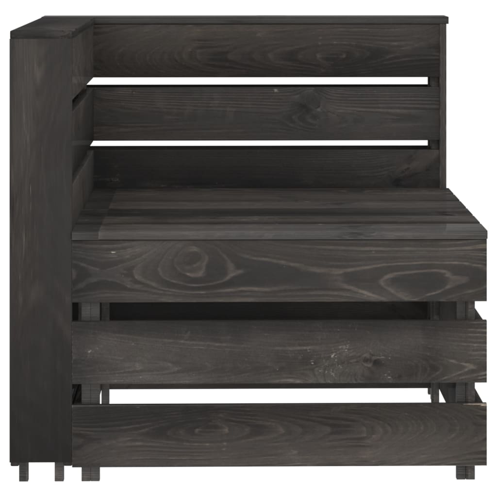 6-tlg. Garten-Lounge-Set Grau Imprägniertes Kiefernholz