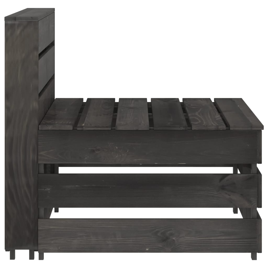 6-tlg. Garten-Lounge-Set Grau Imprägniertes Kiefernholz