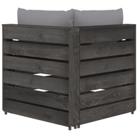 Thumbnail for Modulares Ecksofa mit Kissen Grau Imprägniertes Holz