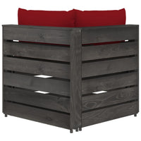 Thumbnail for Modulares Ecksofa mit Kissen Grau Imprägniertes Holz