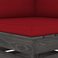 Thumbnail for Modulares Ecksofa mit Kissen Grau Imprägniertes Holz