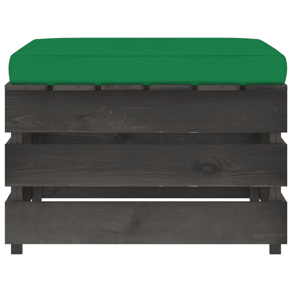 Modulare Ottomane mit Kissen Grau Imprägniertes Holz