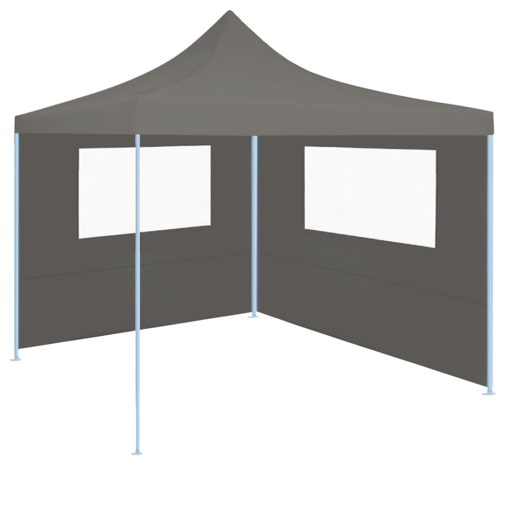 Pavillon-Seitenwand mit Fenstern 4x2 m Anthrazit