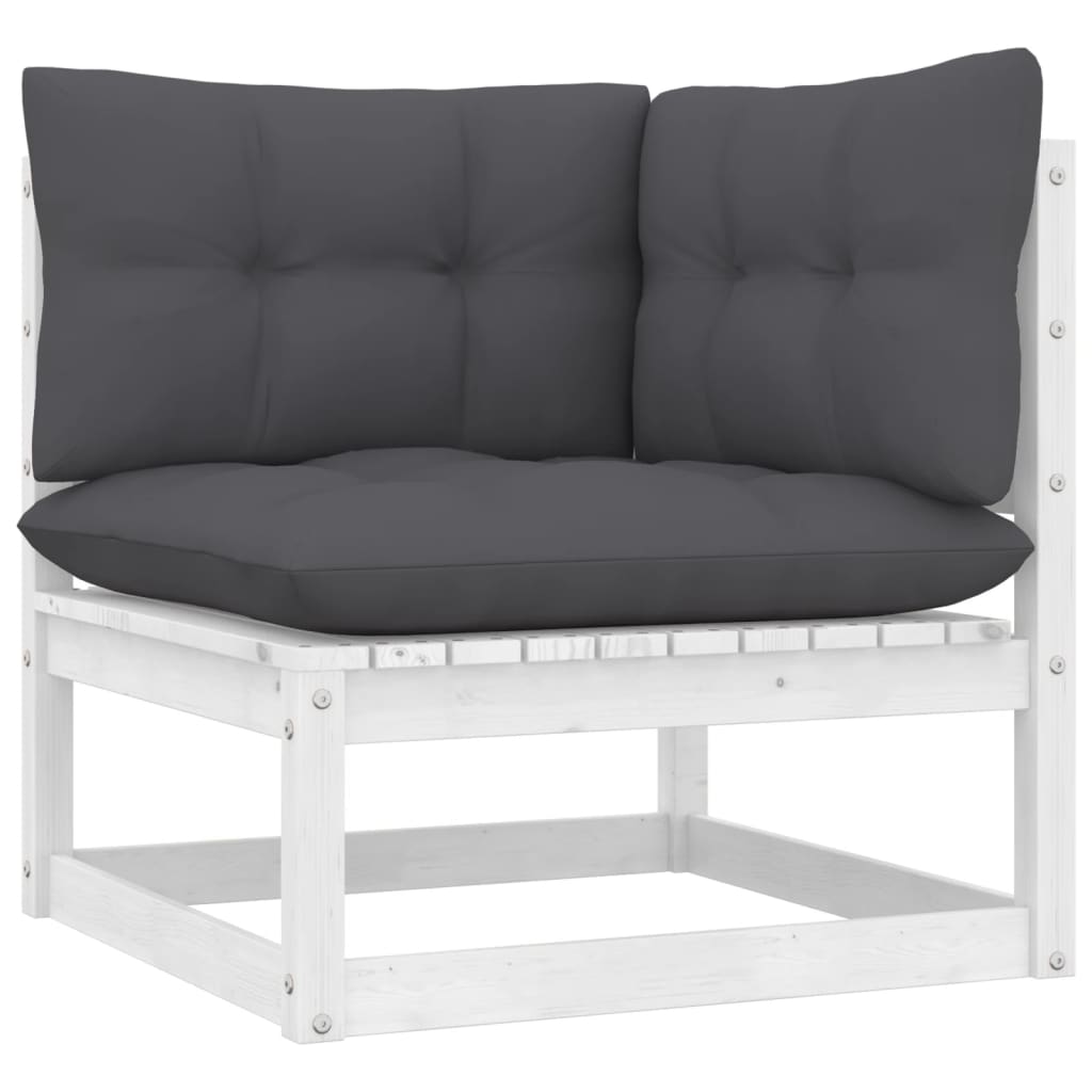 Garten-Ecksofa mit Kissen Massivholz Kiefer