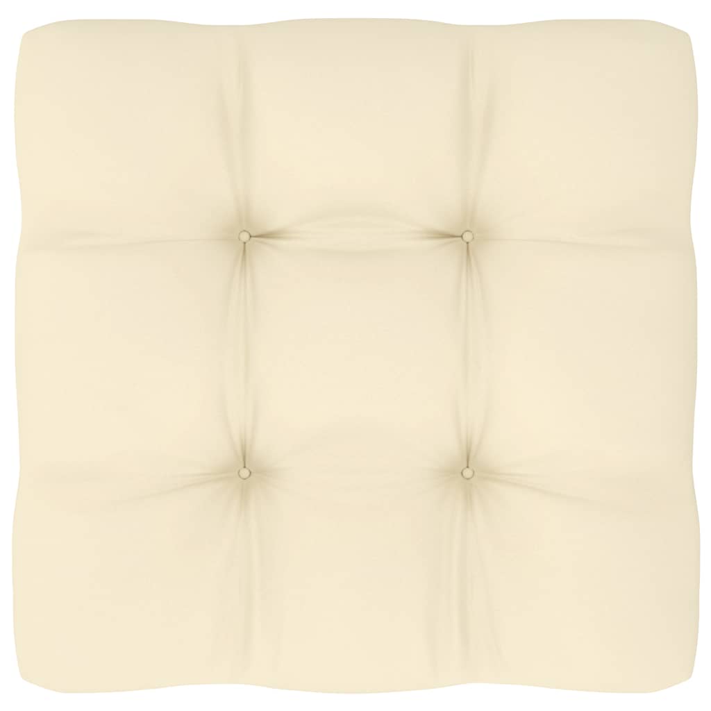 Garten-Mittelsofa mit Creme Kissen Massivholz Kiefer