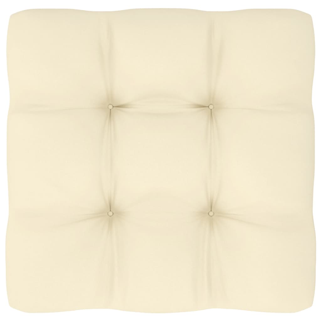 Garten-Mittelsofas mit Creme Kissen 2 Stk. Massivholz Kiefer