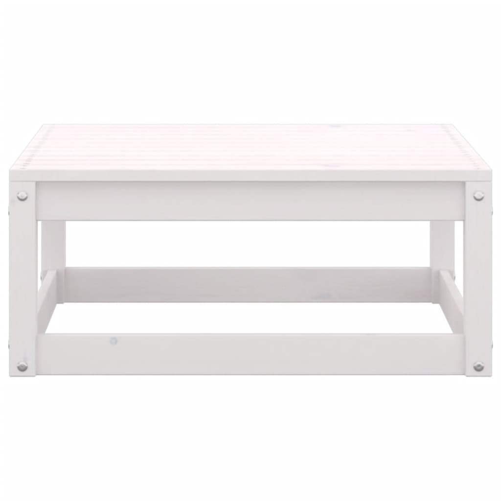 Garten-Fußhocker mit Kissen 2 Stk. Weiß Massivholz Kiefer