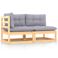 Thumbnail for 2-tlg. Garten-Lounge-Set mit Kissen Kiefer Massivholz
