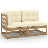 Thumbnail for 2tlg. Garten-Lounge-Set mit Kissen Honigbraun Massivholz Kiefer