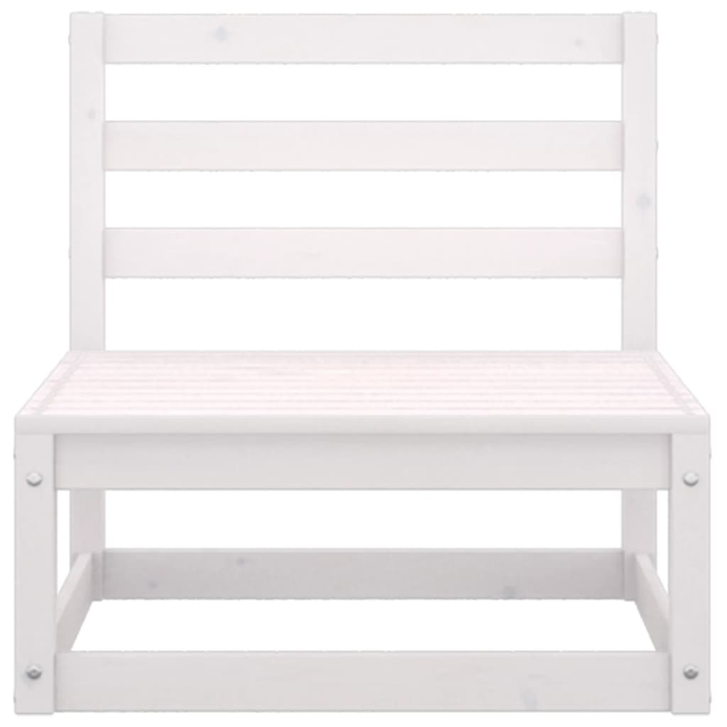 2-tlg. Garten-Lounge-Set mit Kissen Weiß Kiefer Massivholz