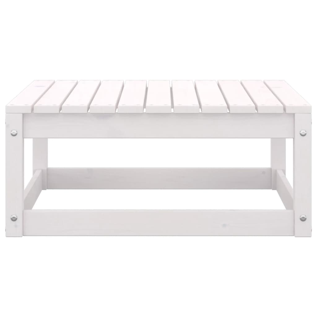 3-tlg. Garten-Lounge-Set mit Kissen Weiß Kiefer Massivholz