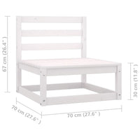 Thumbnail for 3-tlg. Garten-Lounge-Set mit Kissen Weiß Kiefer Massivholz