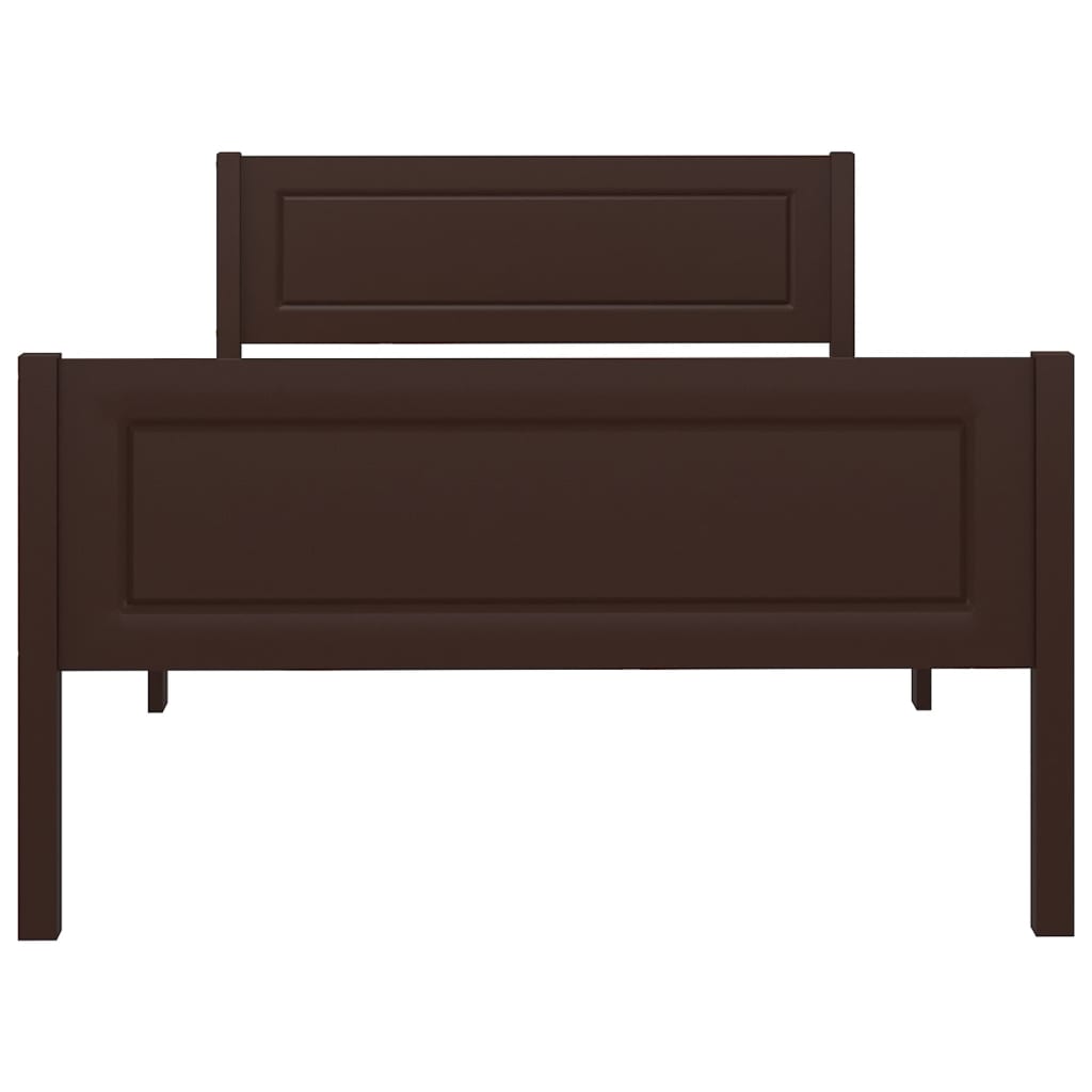 Massivholzbett Kiefer Dunkelbraun 100x200 cm