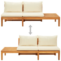 Thumbnail for Gartenbank mit Tisch & Cremeweißen Kissen Massivholz Akazie