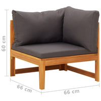 Thumbnail for Ecksofa mit Dunkelgrauen Kissen Massivholz Akazie